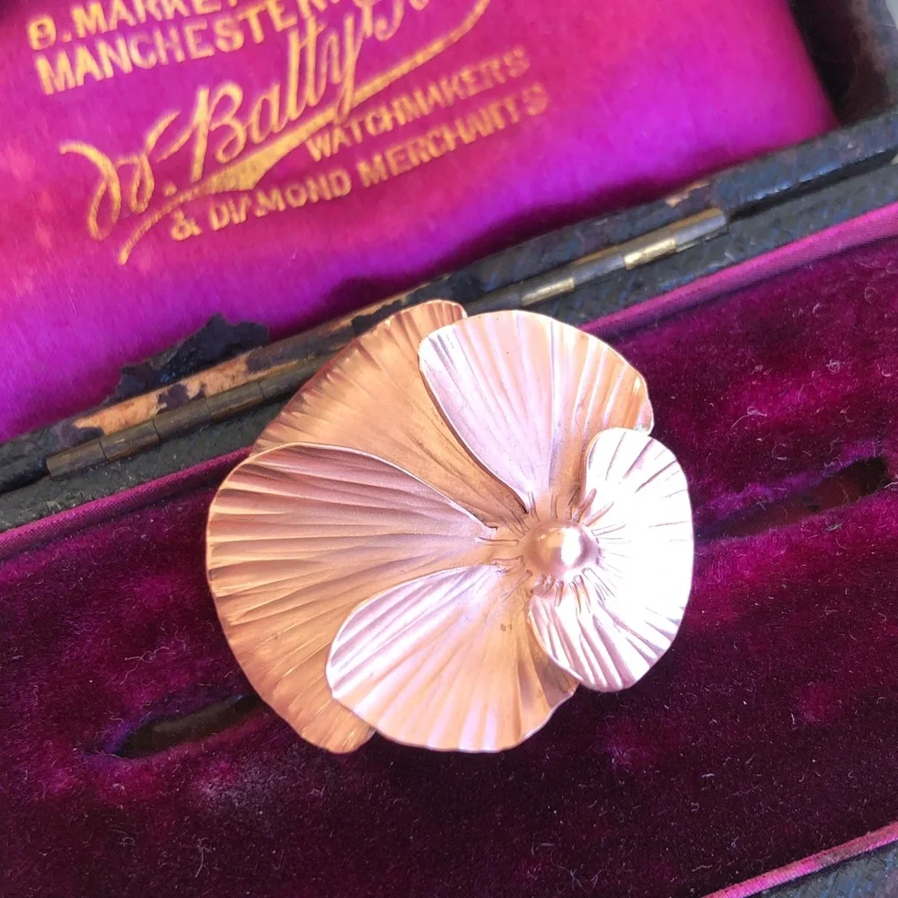 Antique pansy brooch
